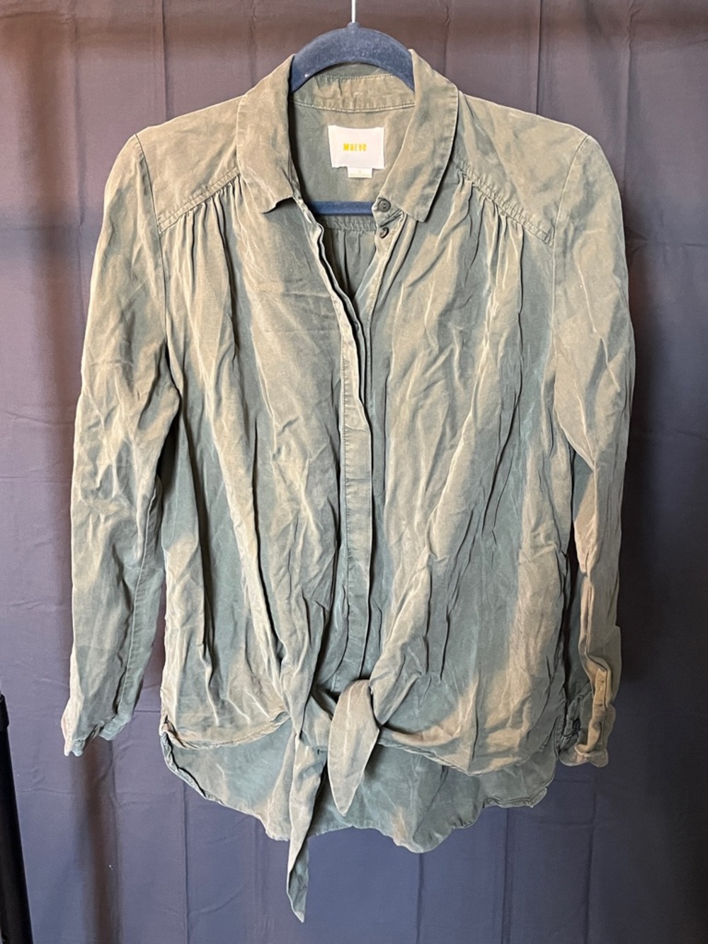 Maeve 'Tuesday' Tie-Front Button Down Blouse, Size S